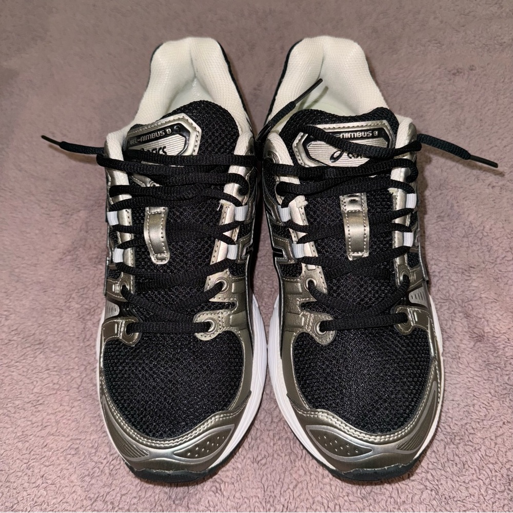 ASICS Gel Nimbus 9 Frosted Almond Black size 9.5 men’s